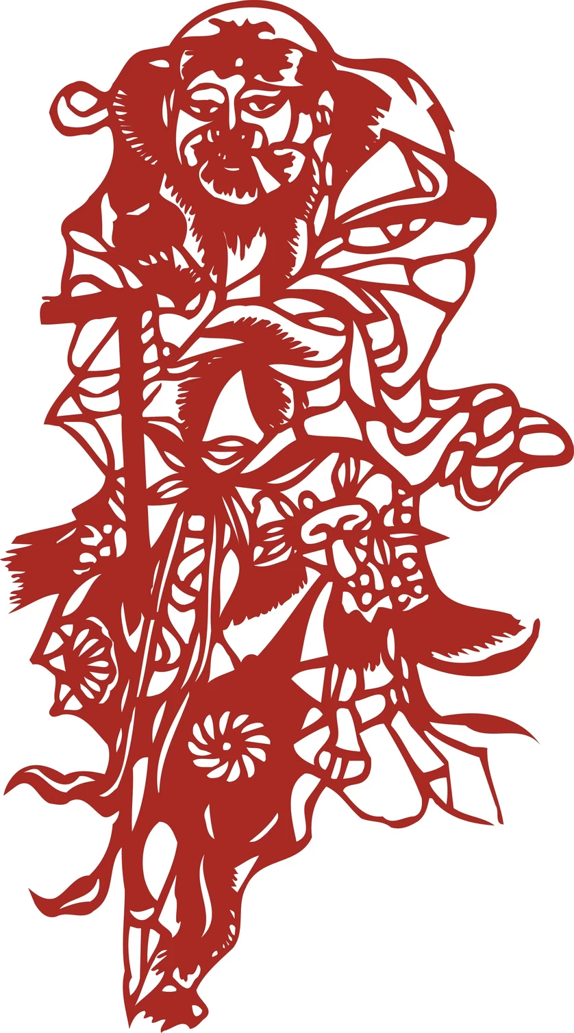 中国风中式传统喜庆民俗人物动物窗花剪纸插画边框AI矢量PNG素材【2453】